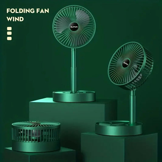 Stand Fan, 6 Inch Folding Portable Telescopic Floor